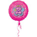 Amscan Folienballon 2 Folienballon Rosa Blumen mit Zahl