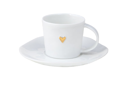 Räder Espressotassen Goldenes Herz RÄDER Espressotasse inklusive Untertasse "Goldenes Herz" oder "Silbernes Herz"