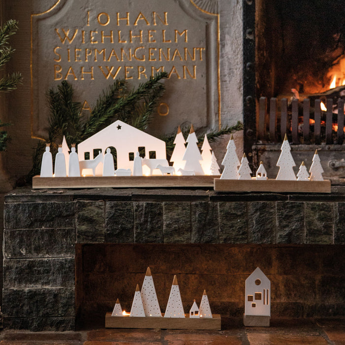 Räder Dekoration Lichtobjek Tannen