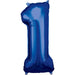 Amscan Folienballon 1 / 33 x 86 cm Folienballon Zahlen 0 bis 9 Blau