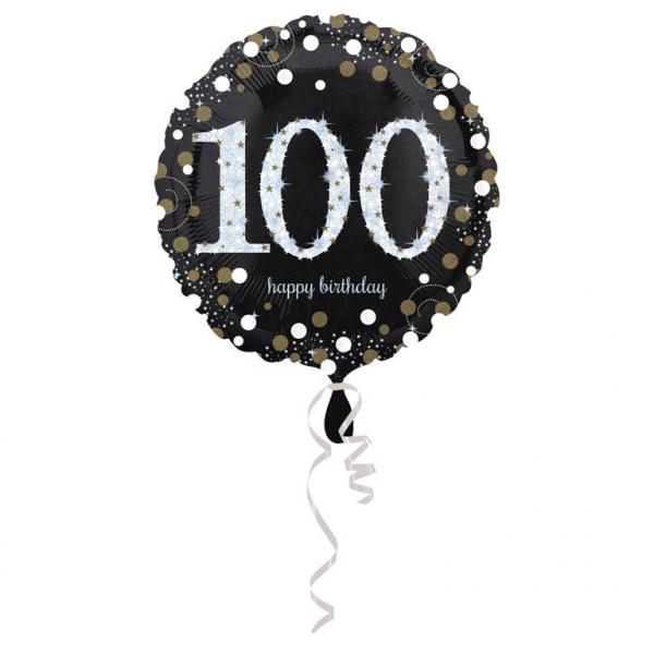 Amscan Folienballon 100 Folienballon Zahlen Happy Birthday Sparkling Celebration