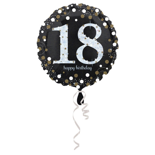 Amscan Folienballon 18 Folienballon Zahlen Happy Birthday Sparkling Celebration