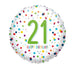 Amscan Folienballon 21 Folien Luftballon Happy Birthday Zahlen "Konfetti"