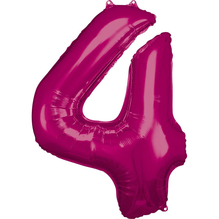 Amscan Folienballon 4 / 66 x 88 cm Folienballon Zahlen 0 bis 9 Pink