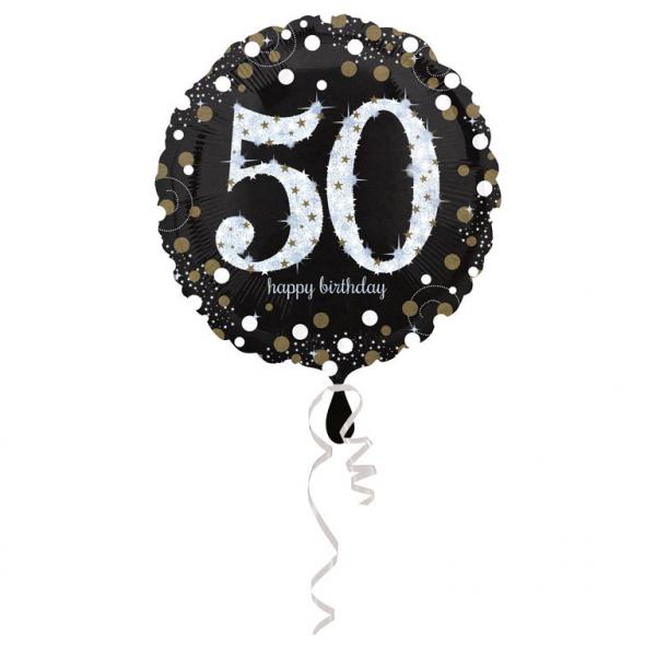 Amscan Folienballon 50 Folienballon Zahlen Happy Birthday Sparkling Celebration
