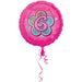 Amscan Folienballon 6 Folienballon Rosa Blumen mit Zahl