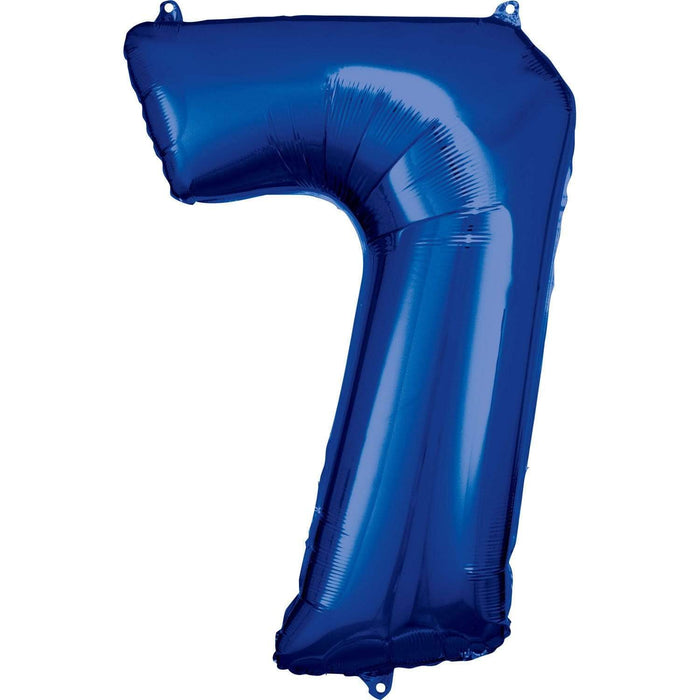 Amscan Folienballon 7 / 58 x 88 cm Folienballon Zahlen 0 bis 9 Blau