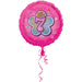 Amscan Folienballon 7 Folienballon Rosa Blumen mit Zahl