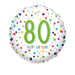 Amscan Folienballon 80 Folien Luftballon Happy Birthday Zahlen "Konfetti"