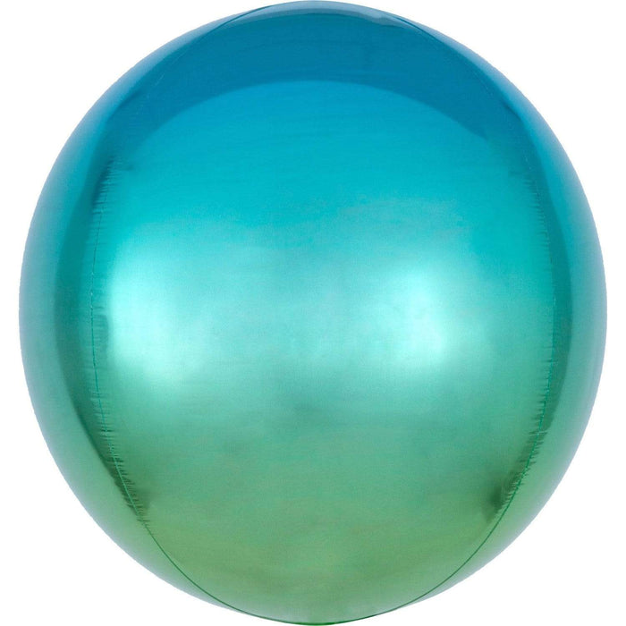 Amscan Folienballon Blau/Grün Folienballon Ombre Orbz Verschiedene Farben