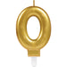Amscan Kerzen 0 Zahlenkerze Sparkling Celebrations Gold 0 - 9 Höhe 9,3 cm