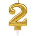 Amscan Kerzen 2 Zahlenkerze Sparkling Celebrations Gold 0 - 9 Höhe 9,3 cm