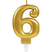 Amscan Kerzen 6 Zahlenkerze Sparkling Celebrations Gold 0 - 9 Höhe 9,3 cm