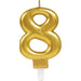 Amscan Kerzen 8 Zahlenkerze Sparkling Celebrations Gold 0 - 9 Höhe 9,3 cm