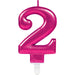 Amscan Zahlenkerzen 2 Zahlenkerze Sparkling Celebrations Pink 0 - 9  Höhe 9,3 cm