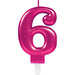 Amscan Zahlenkerzen 6 Zahlenkerze Sparkling Celebrations Pink 0 - 9  Höhe 9,3 cm