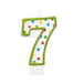 Amscan Zahlenkerzen 7 Zahlenkerze Gepunktet Polka Dots  0 - 9 Höhe 7,6 cm
