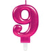 Amscan Zahlenkerzen 9 Zahlenkerze Sparkling Celebrations Pink 0 - 9  Höhe 9,3 cm