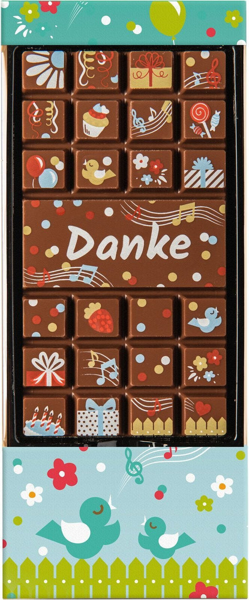 CandyBär Schokoladentafel Geschenk Danke Vollmilch  Weibler  Chocolaterie Edelvollmilch Schokolade 