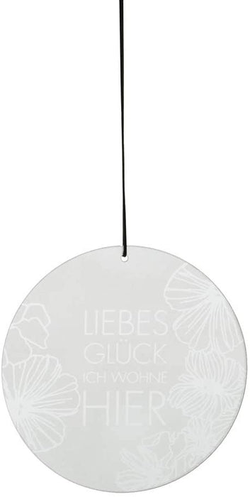Räder Aufhänger Räder Glaspoesie Fensterbild Hänger "Liebes Glück" ø 15 cm