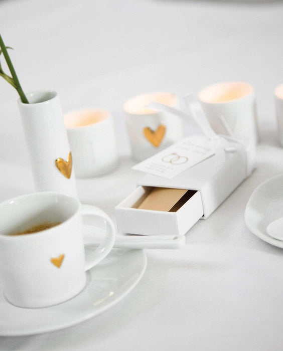 Räder Espressotassen RÄDER Espressotasse inklusive Untertasse "Goldenes Herz" oder "Silbernes Herz"
