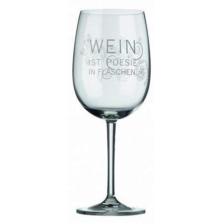 Räder Weingläser Wein ist Poesie in Flaschen Räder Weinglas VINO & APÉRO "Verschiede Sprüche" ø 9 cm